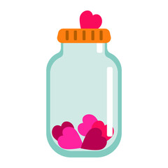 jar with likes hearts valentines day