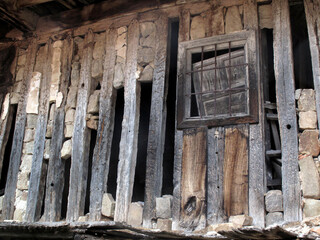 Details of houses in Barcena Mayor, Cantabria, Spain