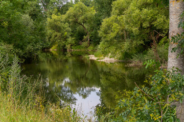 Fototapeta na wymiar river Jagst in Hohenlohe