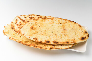 Indian bread on white background
