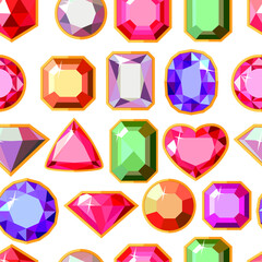 Seamless pattern with jewels. Endless texture for your design.