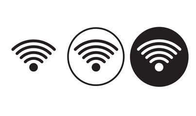 

wifi icon black outline logo for web site design 
and mobile dark mode apps 
Vector illustration on a white background - obrazy, fototapety, plakaty