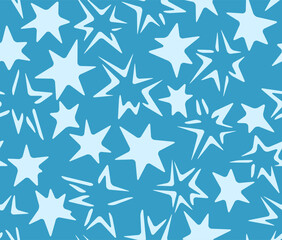 Japanese Sparkling Star Vector Seamless Pattern