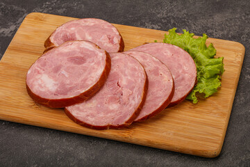 Slices of pork meat ham