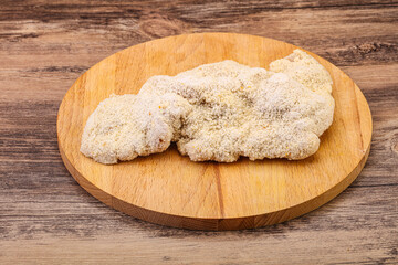 Raw meat schnitzel for roast
