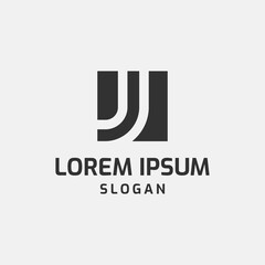 Simple Letter JJ J Monogram Logo Vector Template