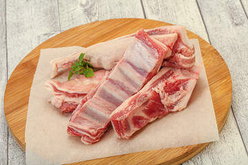 Raw lamb ribs for cooking