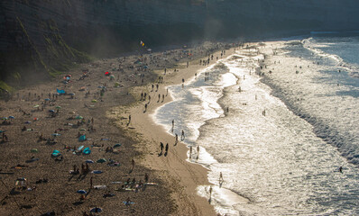 idyllic Langre beach on the atlantic ocean of Spain