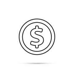 Money coin icon. Dollar vector icon, coin isolated on background. Illustration money coin for mobile apps. Pictogram