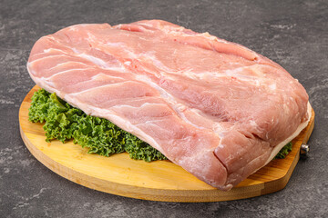 Raw pork loin for cooking
