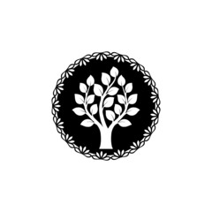 Tree Silhouette icon logo isolated on white background