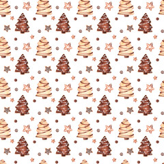 christmas seamless pattern with cookies