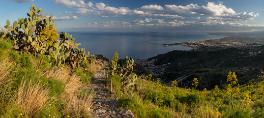 Taormina - The beautifull mediterranean landscape of Sicily.
