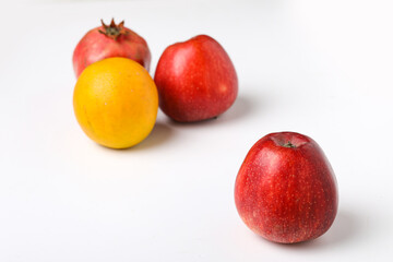 Collection of various fruit on white background