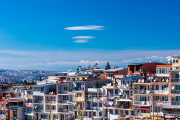 Colorful shanty houses and blue sky