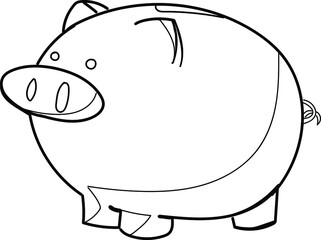 Illustration of piggy bank icon on white background.