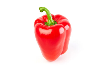 Fresh vegetables: red pepper isolated on white background macro close up. 