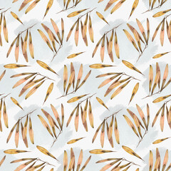 seamless botanical pattern with leaves