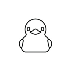 Rubber duck icon line style isolated on white background. Vector illustration