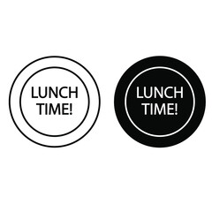 Lunch time icon vector set. dinner illustration sign collection. have a snack symbol.