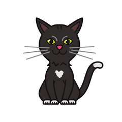 Cute cat character vector illustration