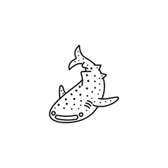 Whale Shark line icon vector