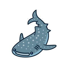 Whaleshark cartoon isolated vector illustration for Whale Shark Day on August 30