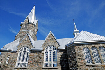 Quebec; Canada- june 25 2018 : historical church of Baie des sables