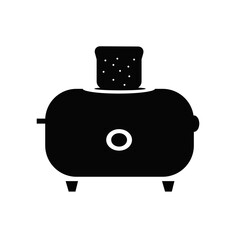 Simple toaster with bread icon Flat vector illustration