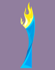 Modern steel torch. Light equipment in cartoon style.