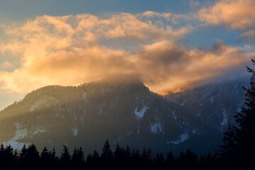High fog in the mountains