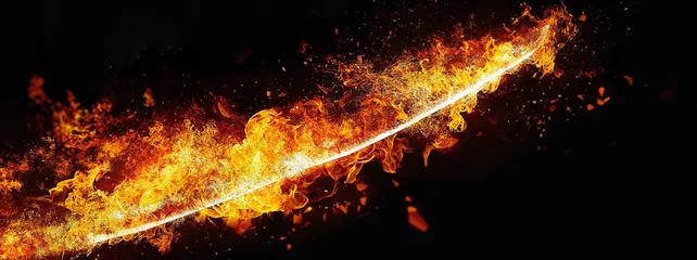 Fotobehang 抽象的な炎の剣 © k_yu