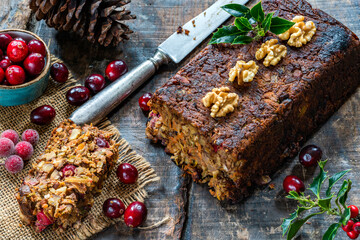 Vegan roasted nut loaf with cranberries
