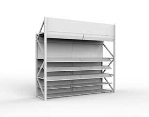 Blank empty shelves