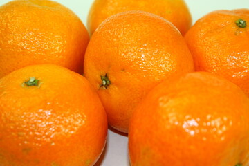 Nahaufnahme von frischen Clementinen