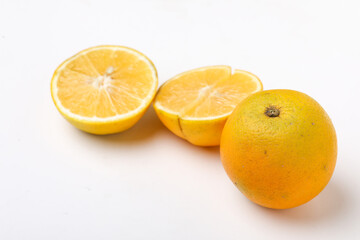 Fototapeta na wymiar Sweet lime mosambi fruit on white background