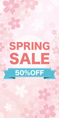 スプリングセール広告　バナー　縦長（サイズ比率300×600px）　Spring Sale Banner