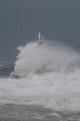 Fototapeta na wymiar storm storm surges in the Tyrrhenian Sea