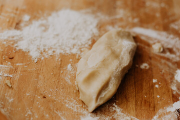 traditional german homemade dough sweet butter cookies closeup photo, delicious christmas seasonal snack