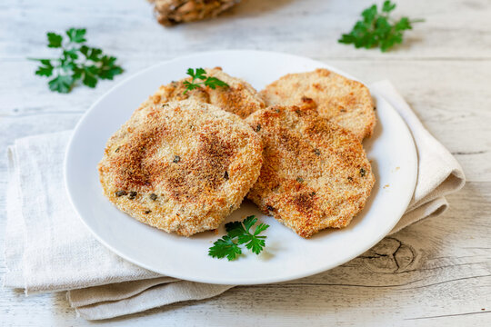 Baked Celeriac Cutlet. Vegan Recipe