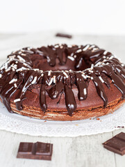 Sweet cake with chocolate