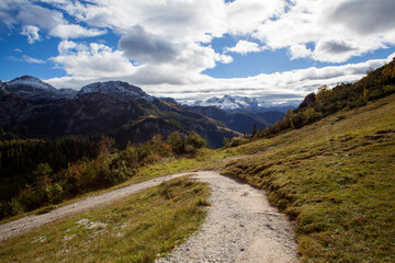Fototapeta na wymiar Mountain panorama at Berchtesgaden Alps, Bavaria, Germany
