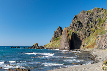 Fototapeta na wymiar 北海道　礼文島の地蔵岩