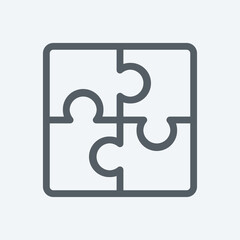 Puzzle icon isolated on background. Jigsaw symbol modern, simple, vector, icon for website design, mobile app, ui. Vector Illustration