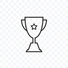 Trophy champions cup icon vector illustration on transparent background.