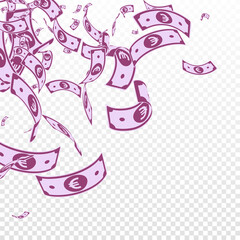 European Union Euro notes falling. Messy EUR bills