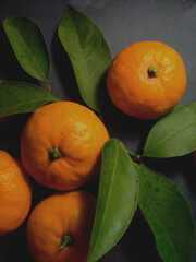 Mandarines and leaves