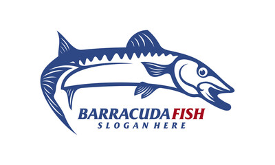 Barracuda fish design vector illustration, Creative Barracuda fish logo design concepts template, icon symbol