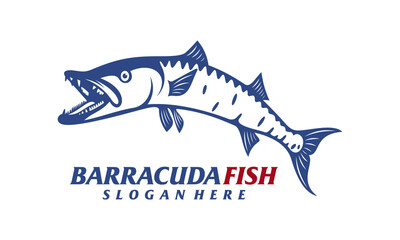 Barracuda fish design vector illustration, Creative Barracuda fish logo design concepts template, icon symbol