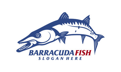 Barracuda fish design vector illustration, Creative Barracuda fish logo design concepts template, icon symbol